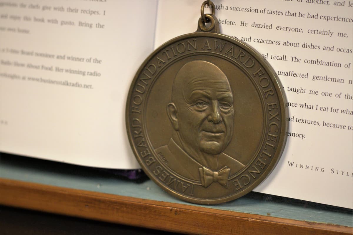 Jennifer English's James Beard award (Photo by Mark Whittaker)