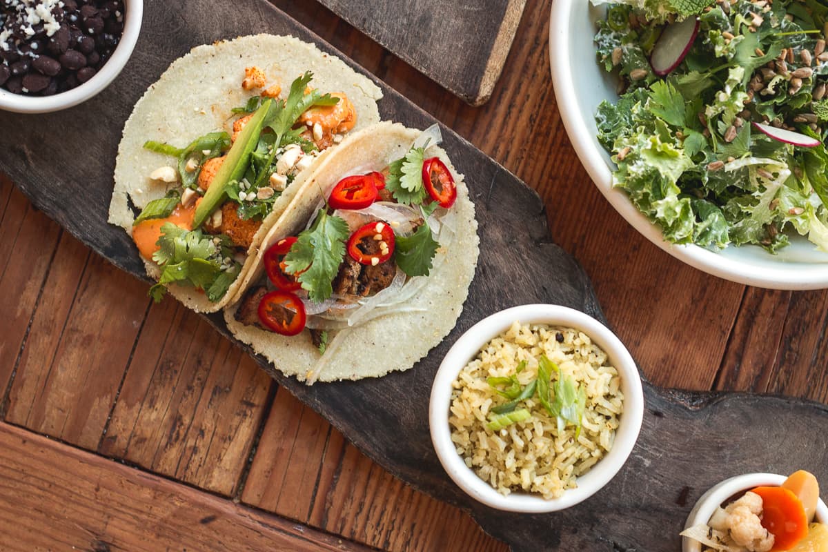 Tacos and salad at Penca (Credit: Jackie Tran)