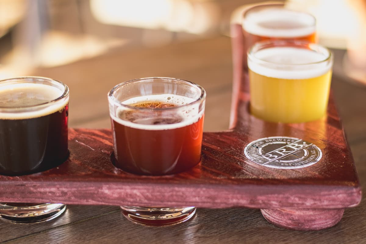 Flight of beers at BlackRock Brewers (Credit: Jackie Tran)