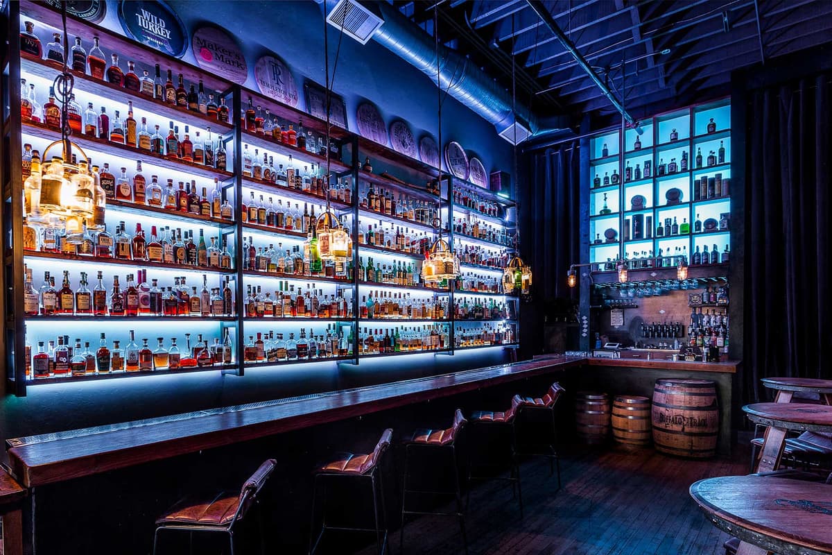 Whiskey selection at Batch in Tucson