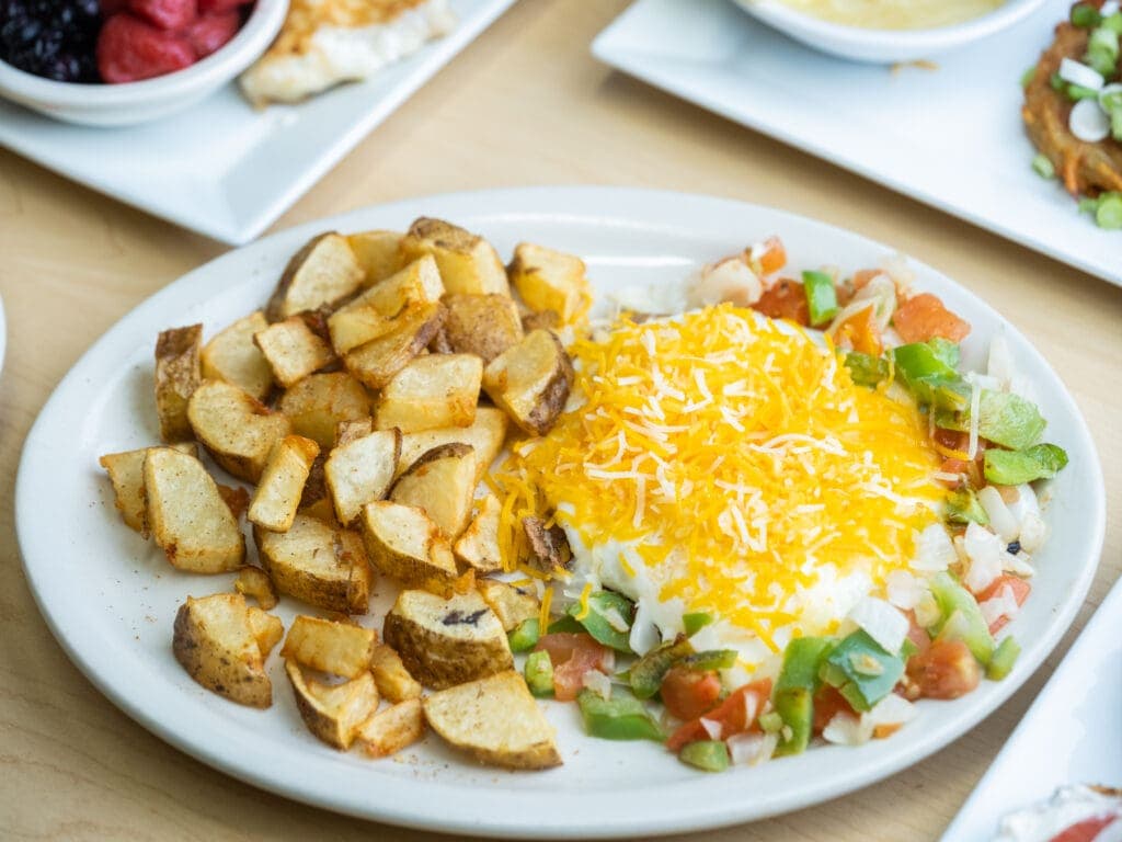 a plate of food on a table