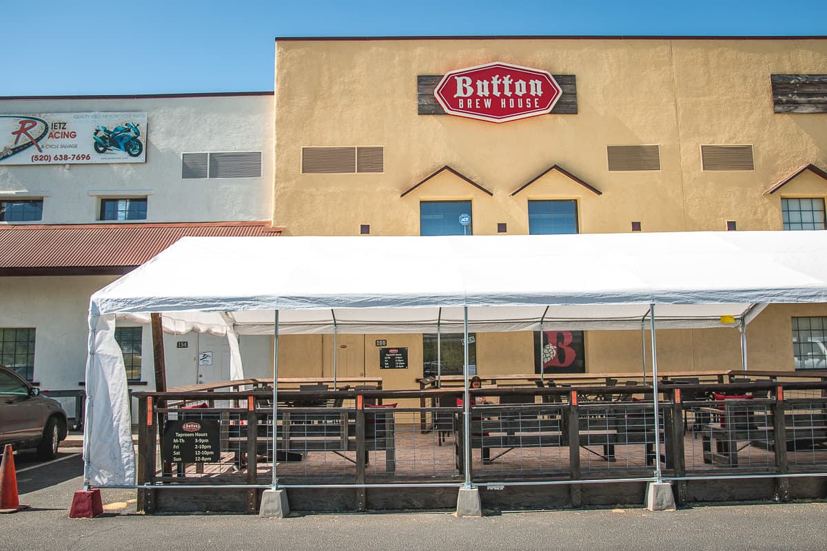 Facade and patio at Button Brew House (Credit: Jackie Tran)