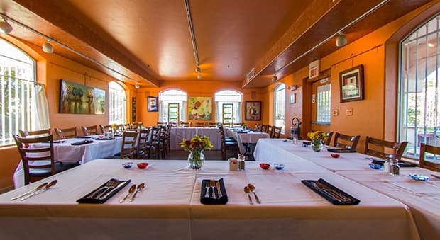 Interior of Delectables' main dining room