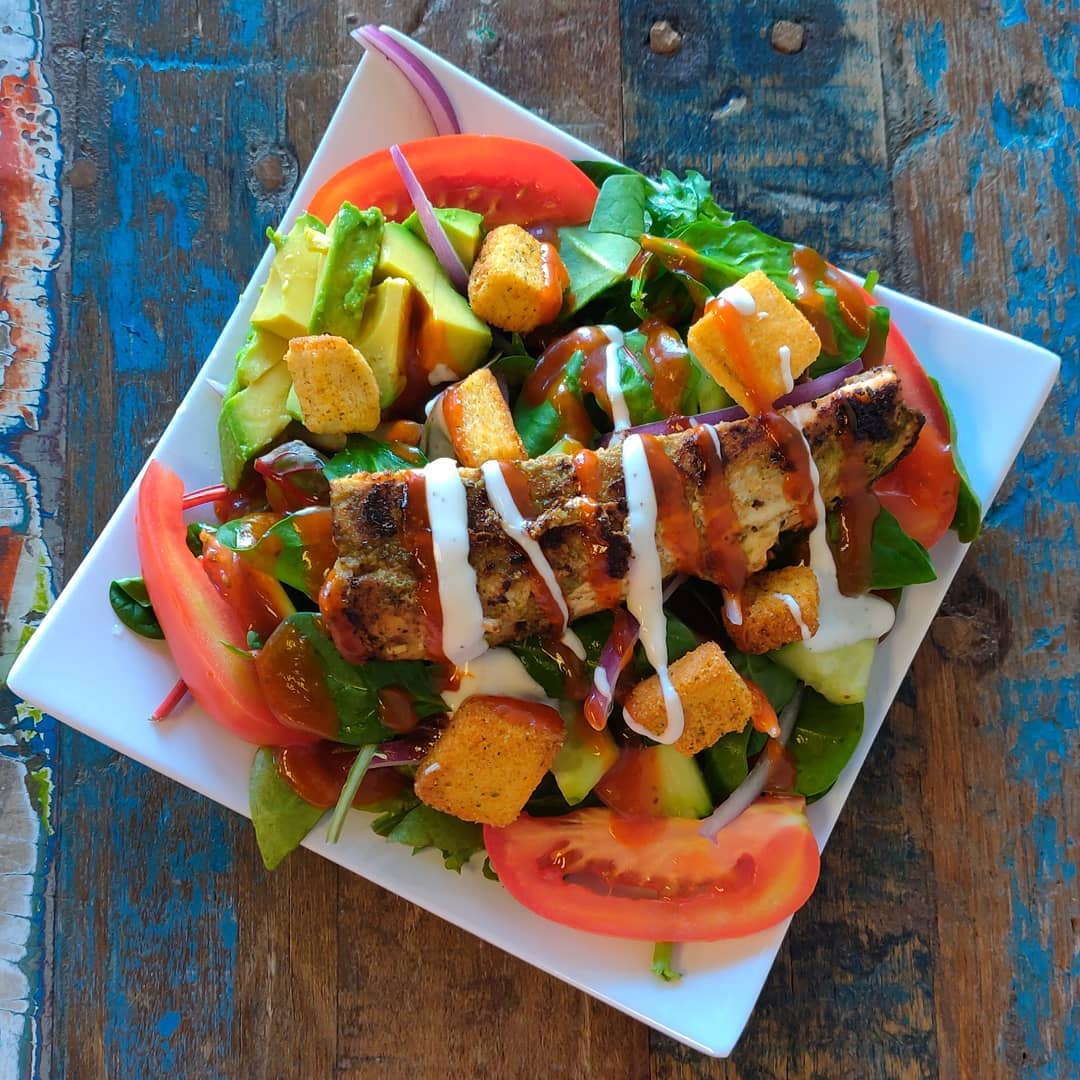 Jerk Salmon Salad (Photo courtesy of Desert Island Eatery on Facebook)