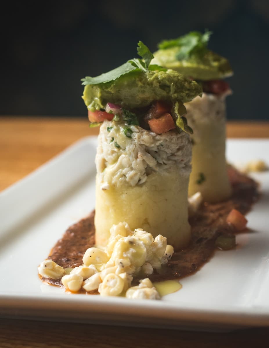 Borderland Meyer Lemon Chive Crab Causa at DOWNTOWN Kitchen + Cocktails (Credit: Jackie Tran)