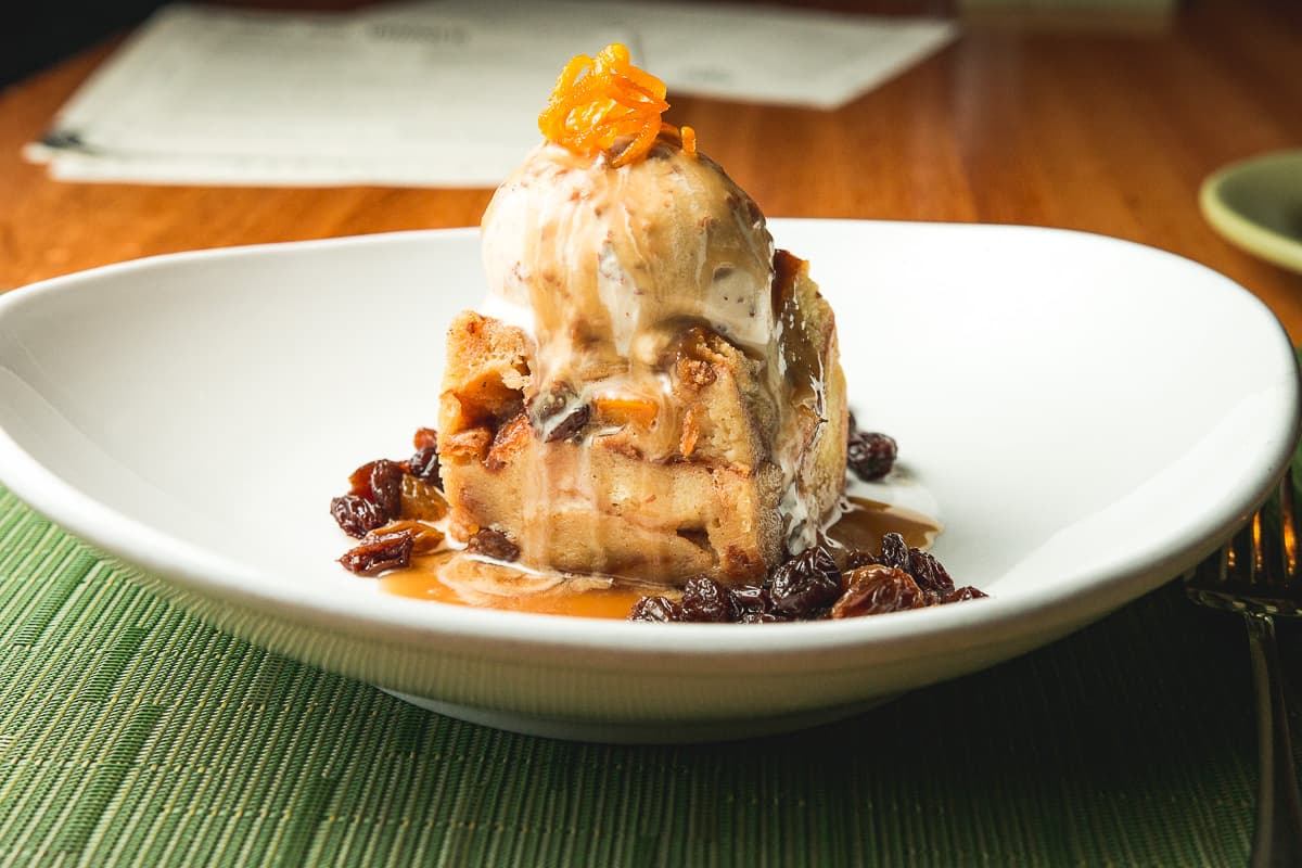 Warm Oaxacan Bread Pudding at DOWNTOWN Kitchen + Cocktails