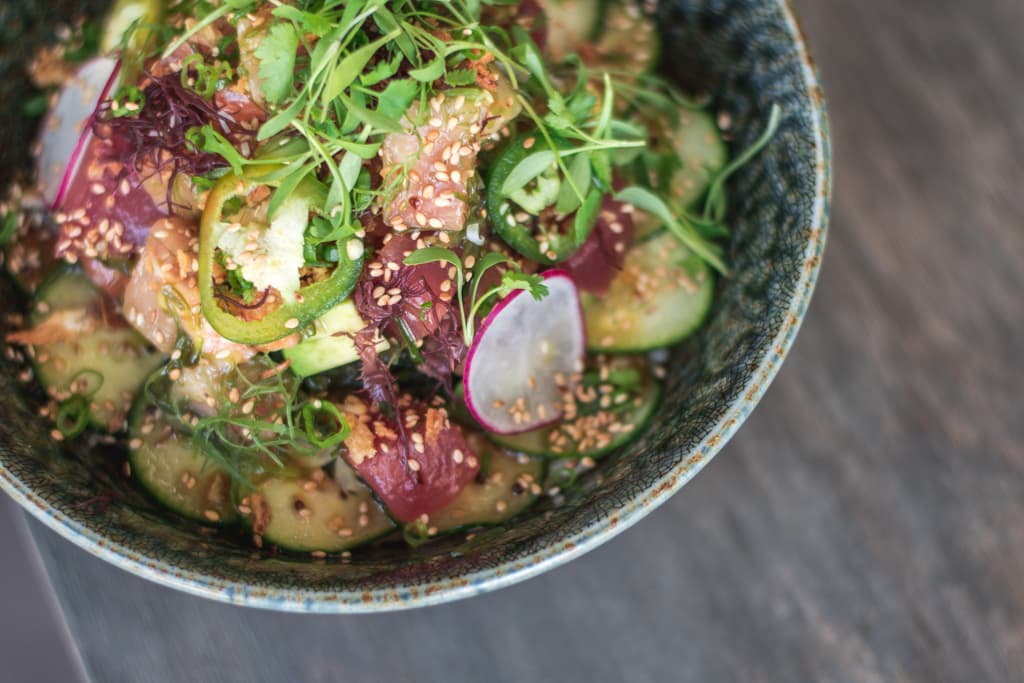 Rainbow Poke Bowl at OBON Sushi + Bar + Ramen (Credit: Jackie Tran)