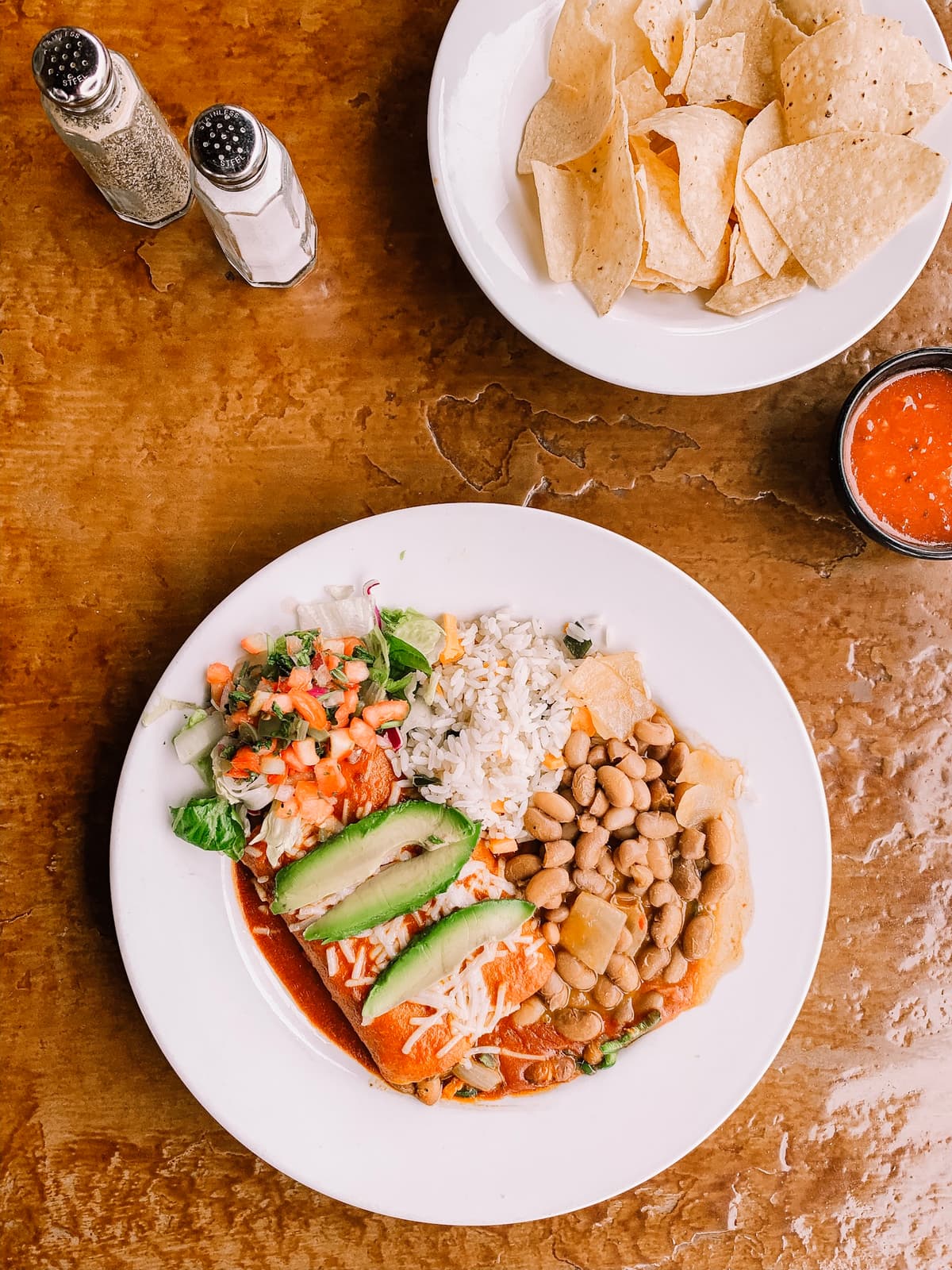 Vegan Nopalito Enchiladas at El Charro Cafe