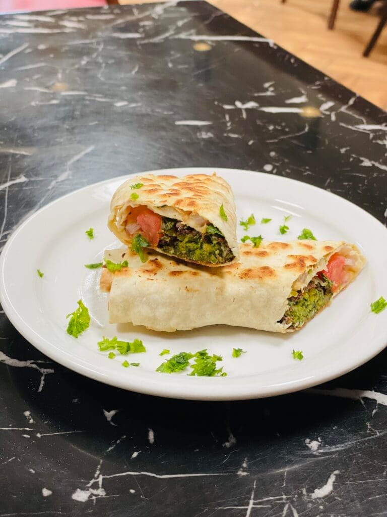a plate of food on a table