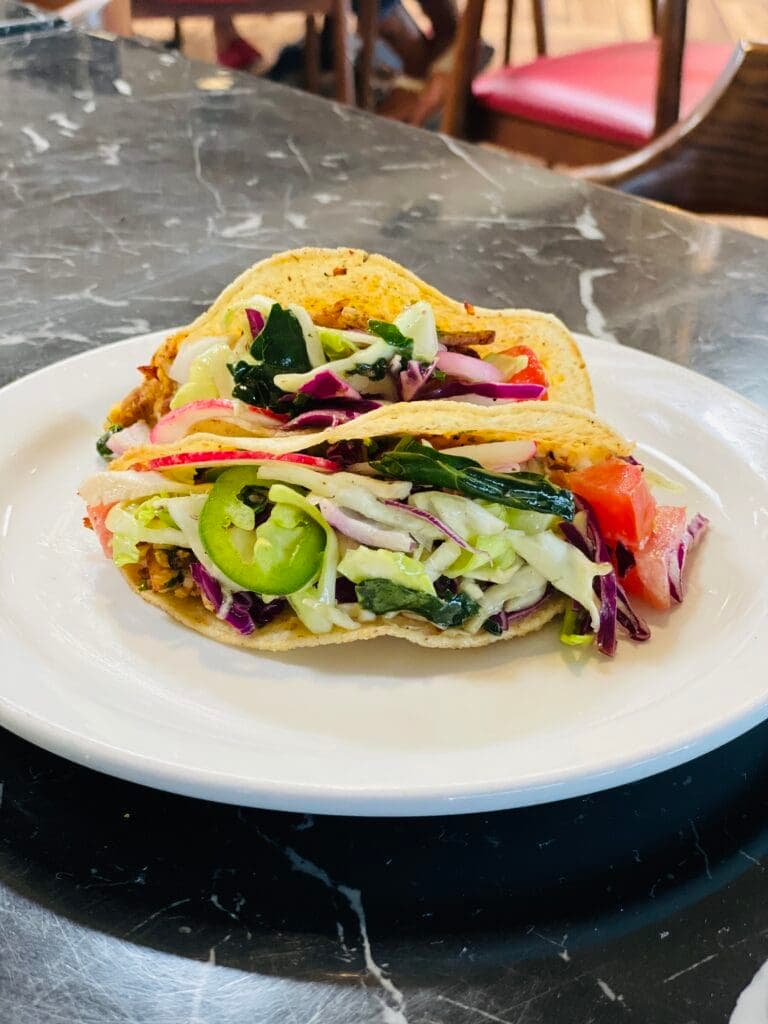 a plate of food on a table