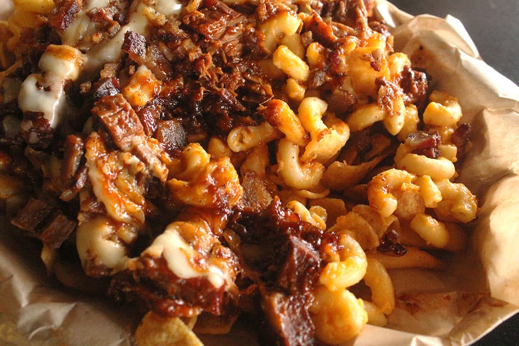 Messy Mac & Cheese at BrushFire BBQ Co. (Credit: Shana Gegantoca)