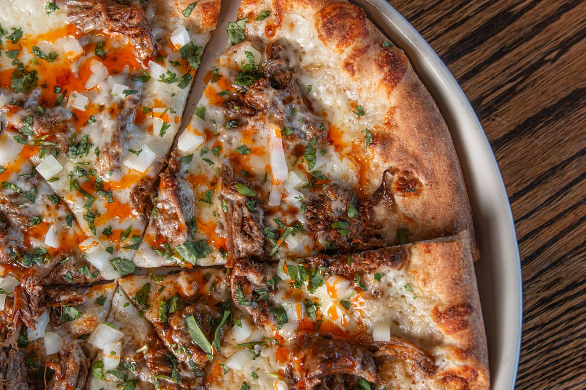 El Rustico Birria Pizza at Zio Peppe
