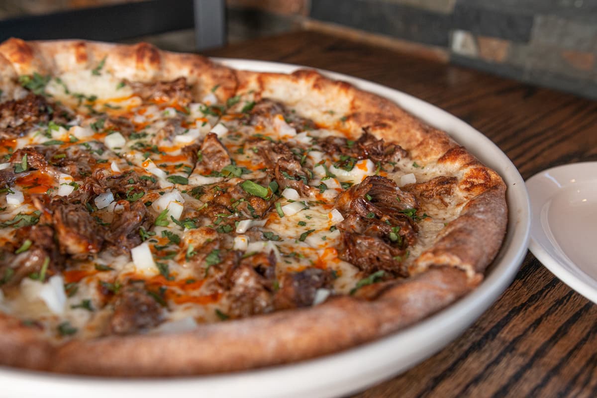 El Rustico Birria Pizza at Zio Peppe
