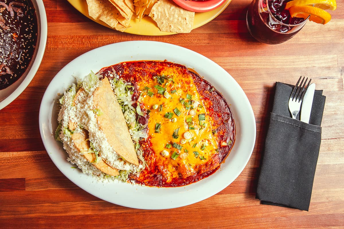 2 x 2 Plate with Patty Tacos and Enchiladas at El Torero