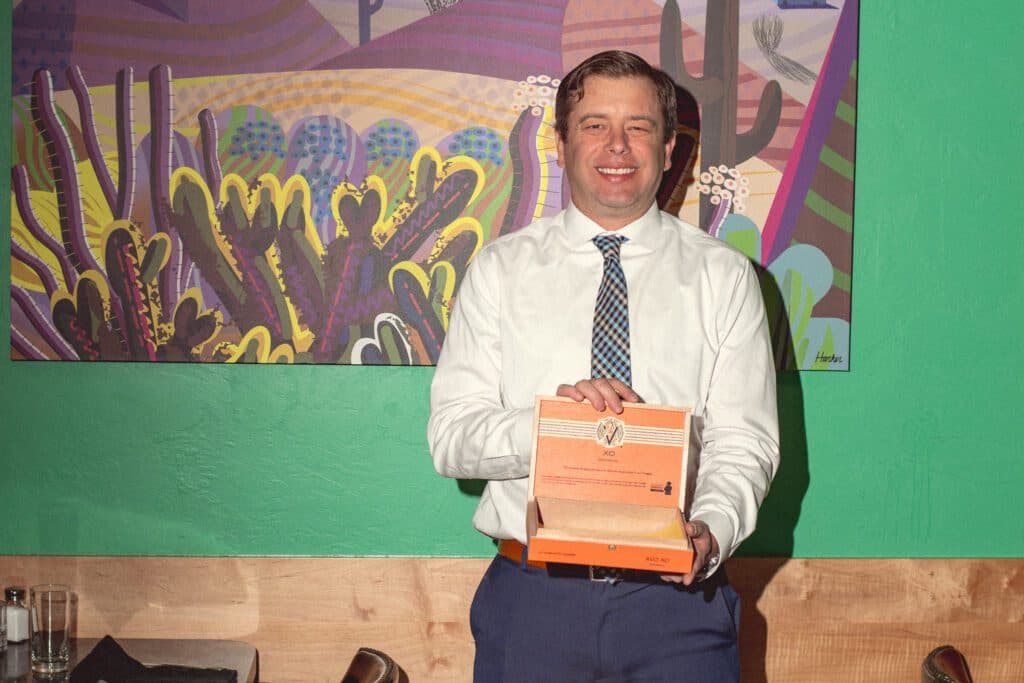 Eric Smith and his secret stash at Kingfisher (Photo by Jackie Tran)