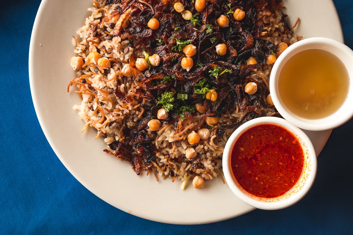 Koshari at Alexandria's Pearl (Credit: Jackie Tran)