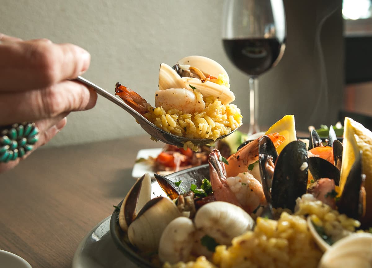 Paella Valencia at Contigo Latin Kitchen (Credit: Jackie Tran)