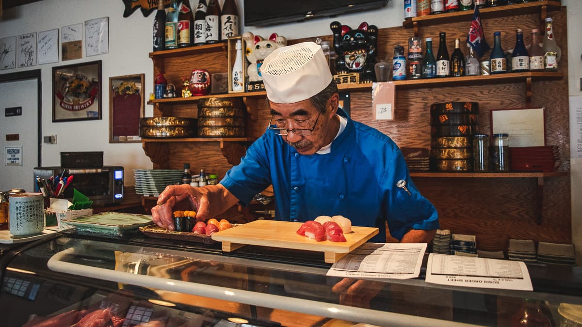 Owner-chef Noboru Nakajima at Yamato Japanese Restaurant (Credit: Jackie Tran)