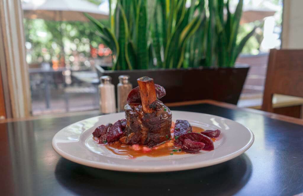 a plate of food on a table