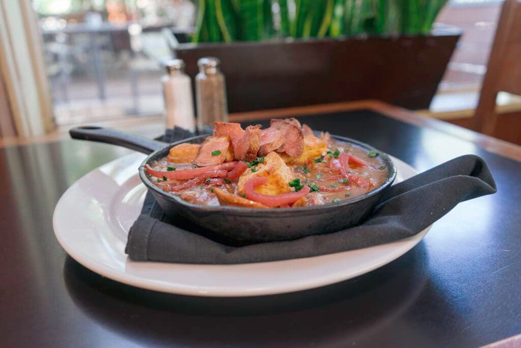 a plate of food on a table