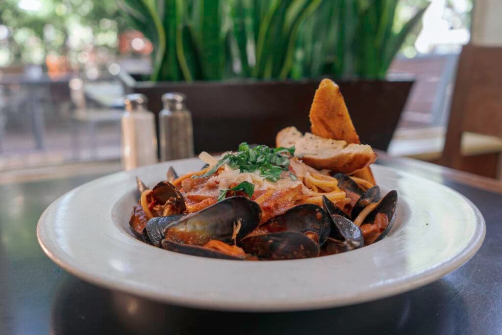 a plate of food on a table