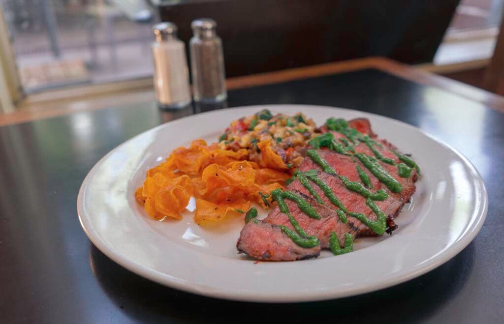 a plate of food on a table