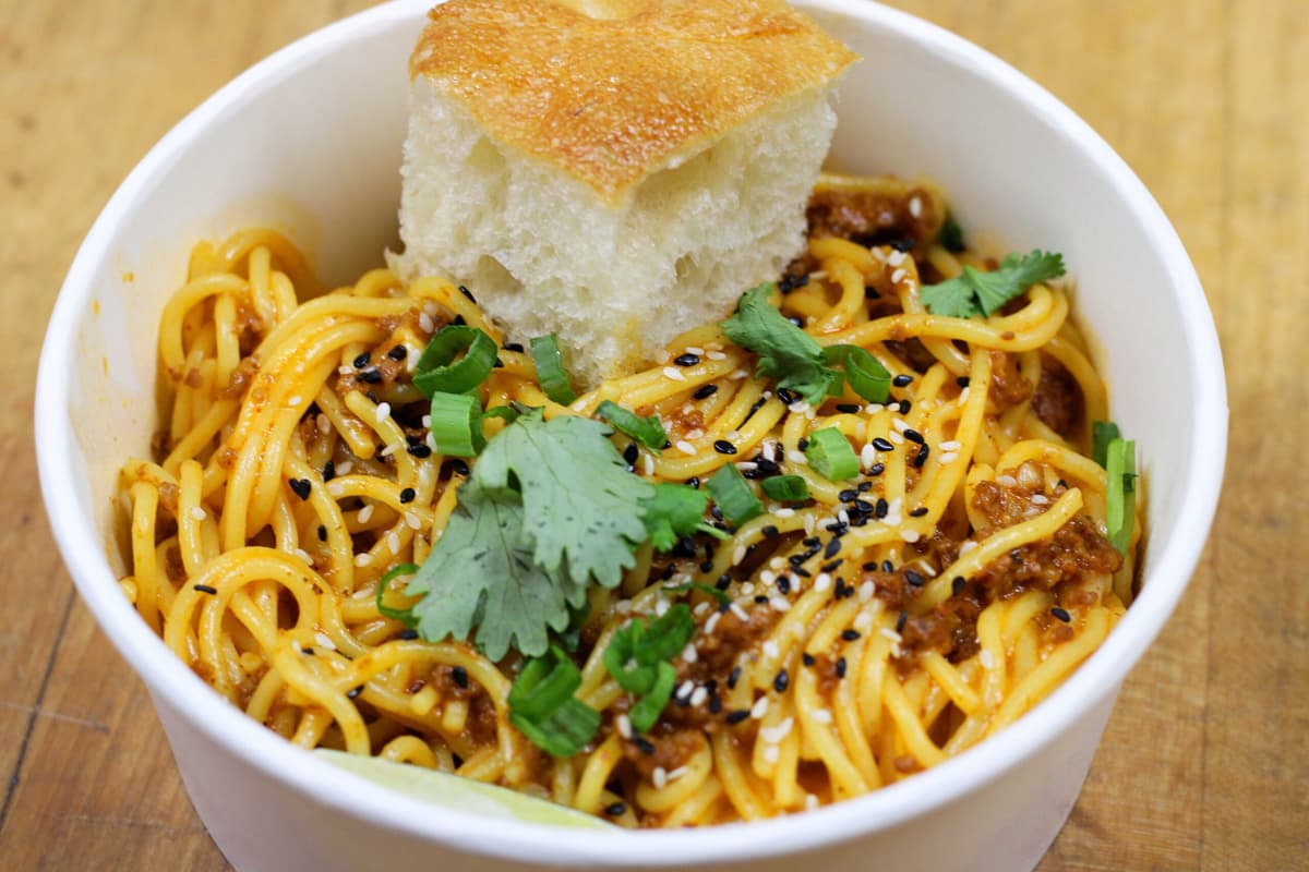 Chinese Chorizo Carbonara from Noodies