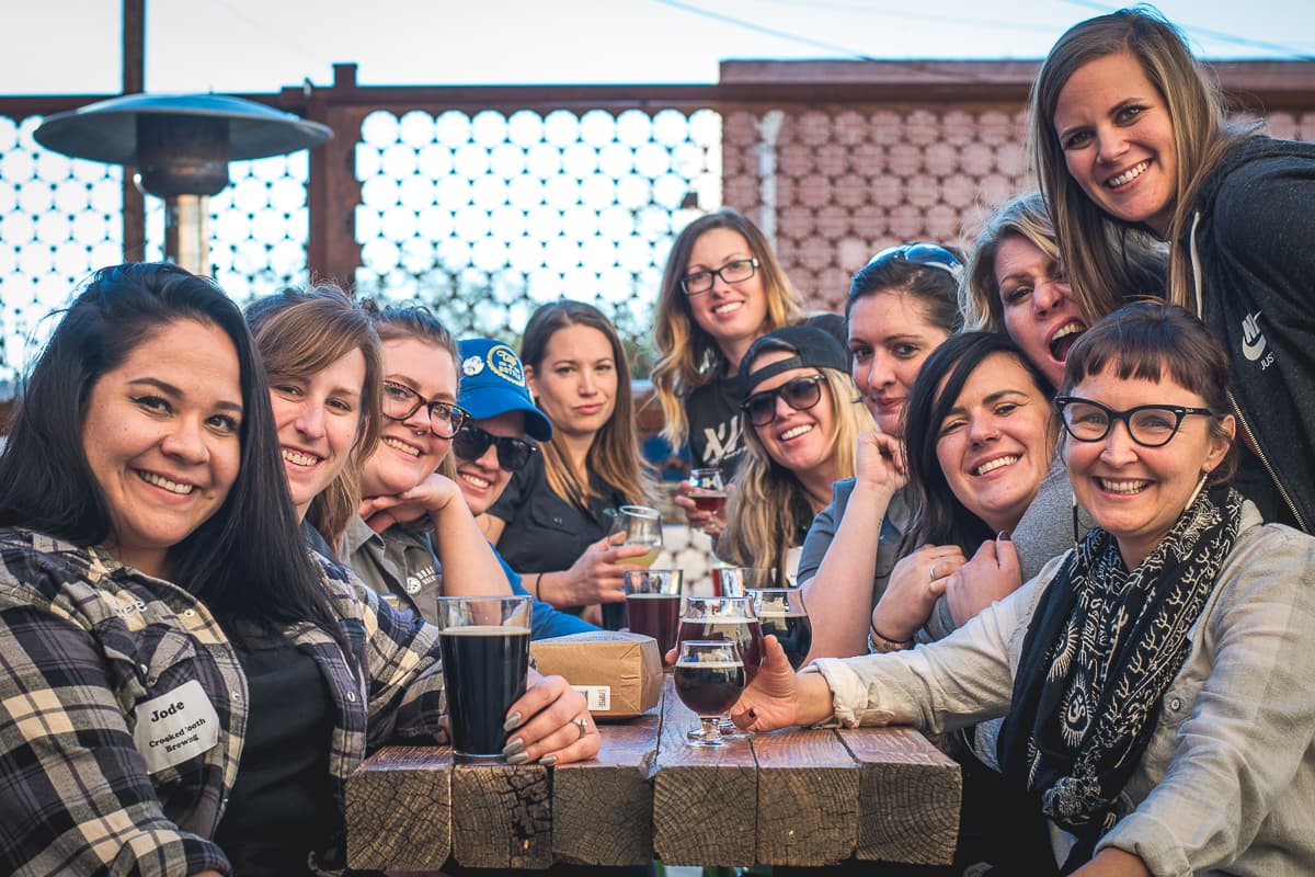 Ashley Azzone joins "State Bird" collaborative female brewers at Crooked Tooth Brewing Co. (Credit: Jackie Tran)