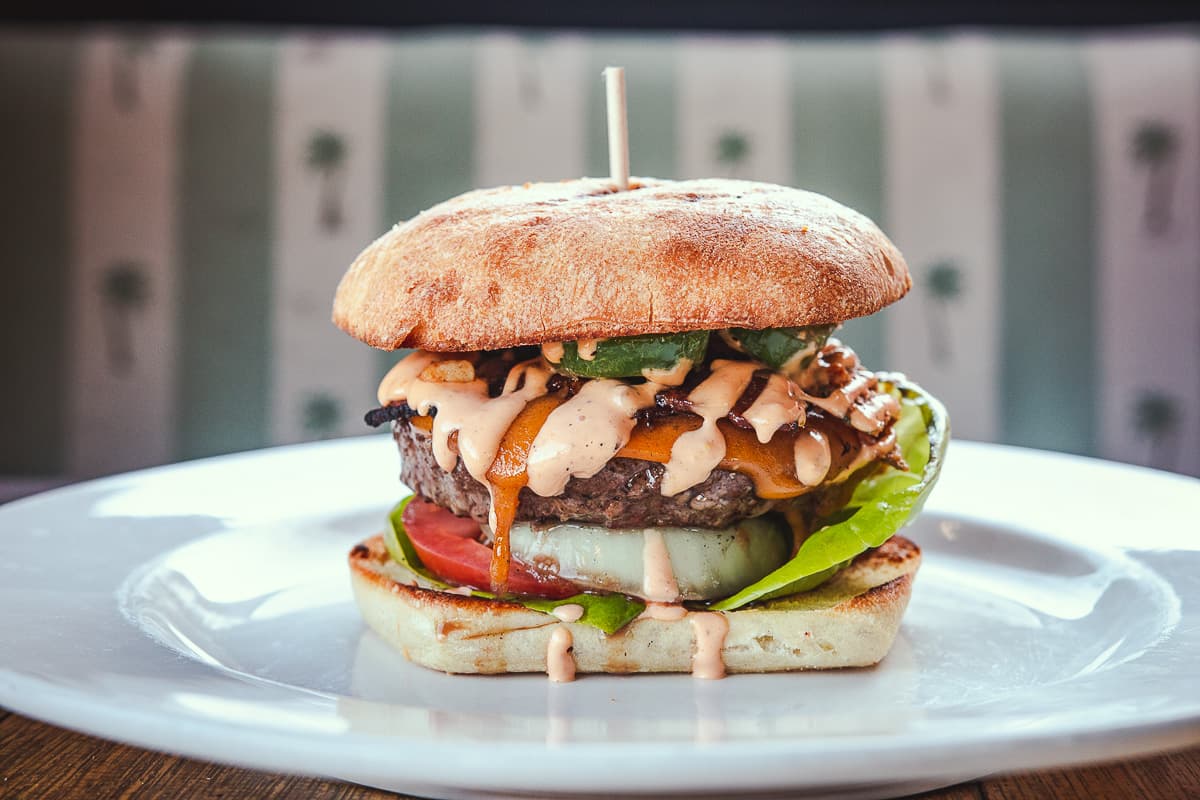 Burger at Fini's Landing
