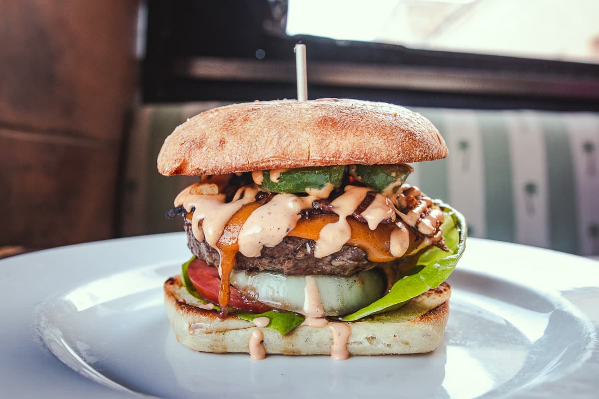 Burger at Fini's Landing