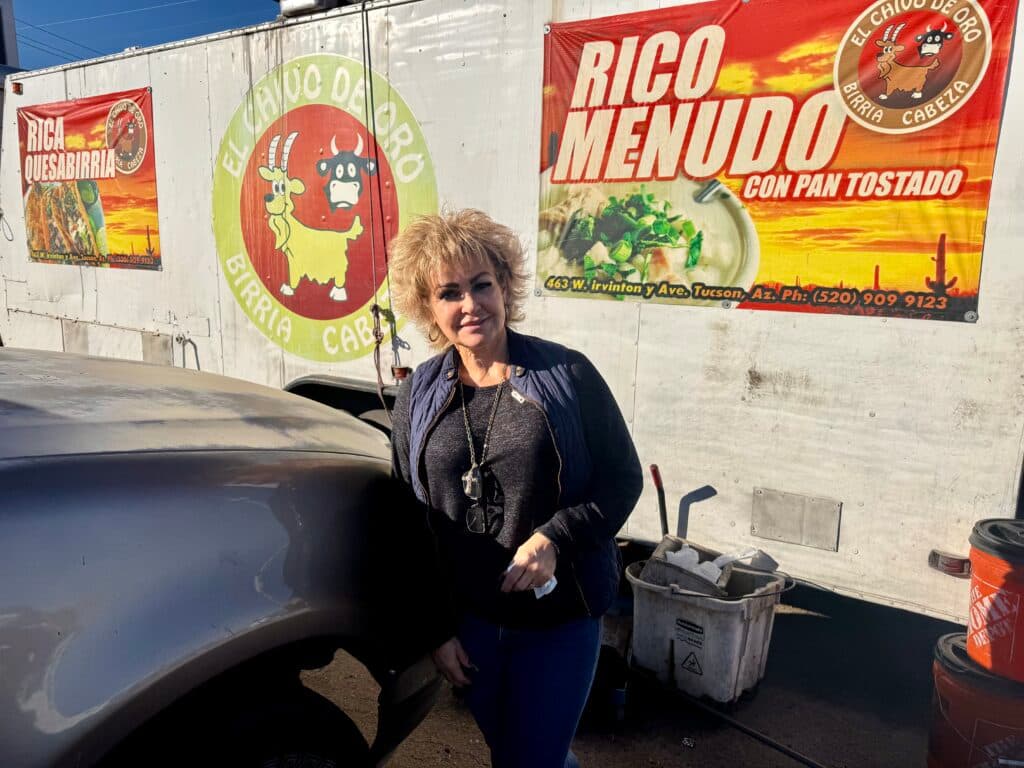 Owner Maria Elena Domínguez at El Chivo de Oro (Photo by Elian Macias Parada)