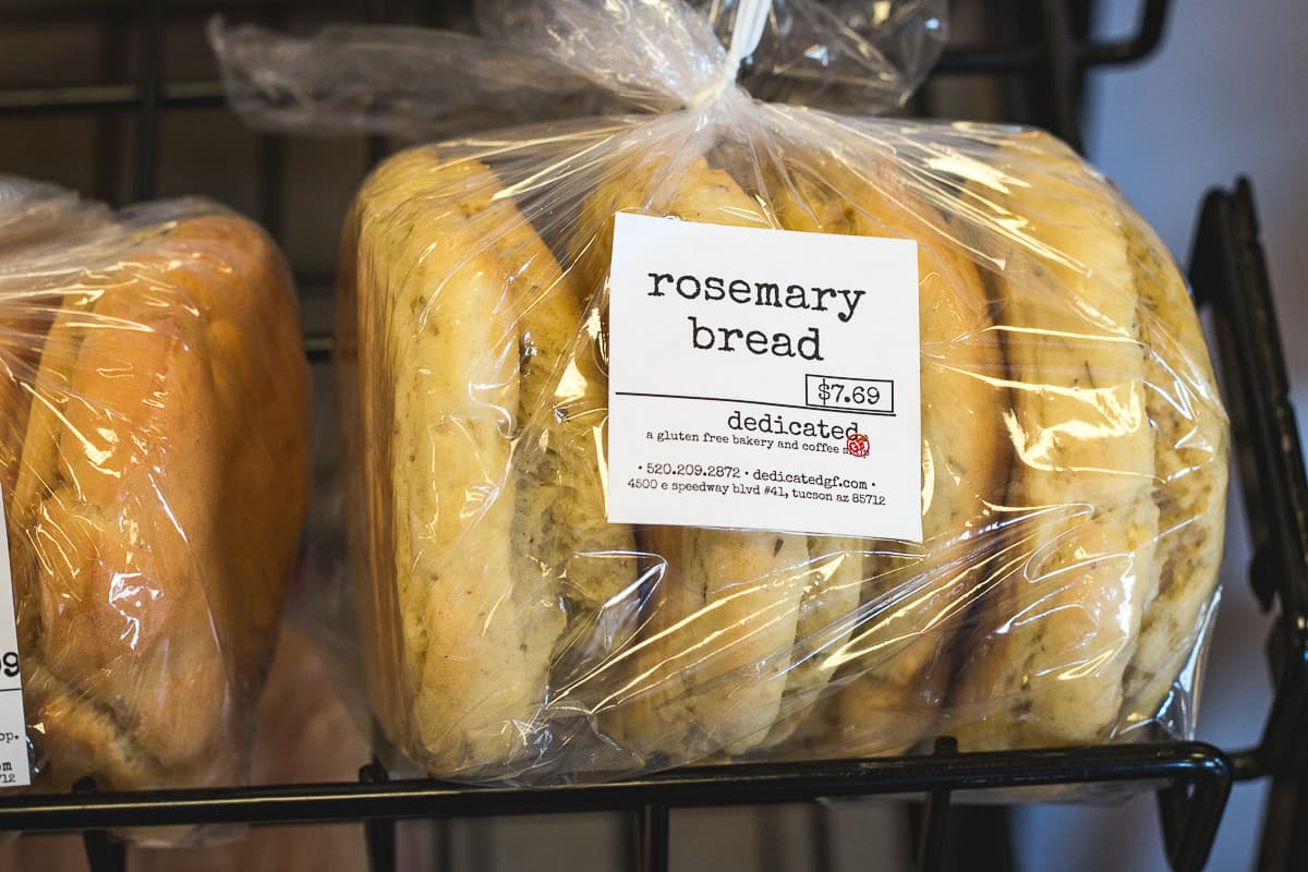 Rosemary bread at Dedicated – A Gluten Free Bakery and Coffee Shop
