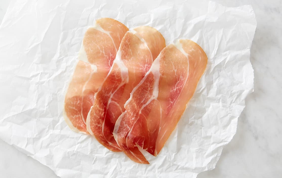 Sliced Prosciutto Americano from La Quercia (Credit: Adam Albright)