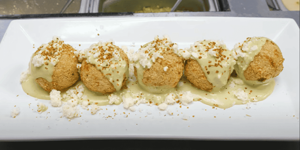 a tray of food on a plate