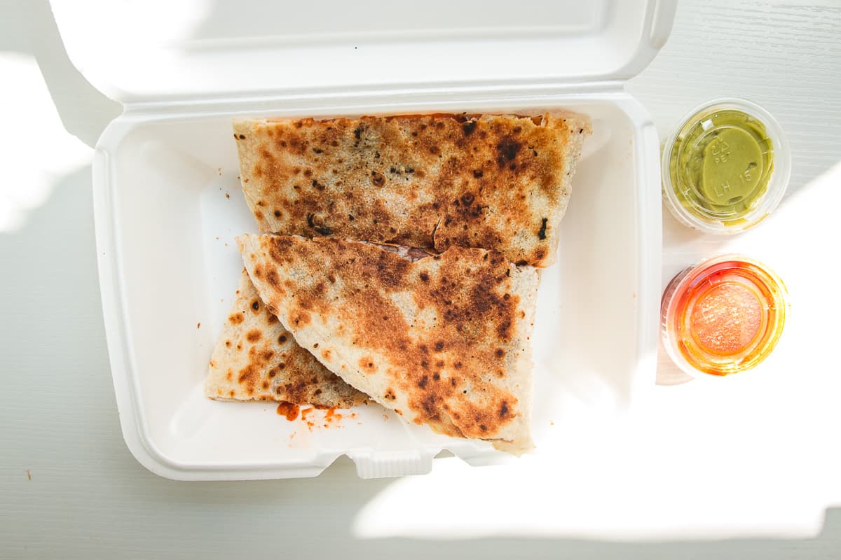 Quesadilla with Champiñones Pibil at Tania's 33