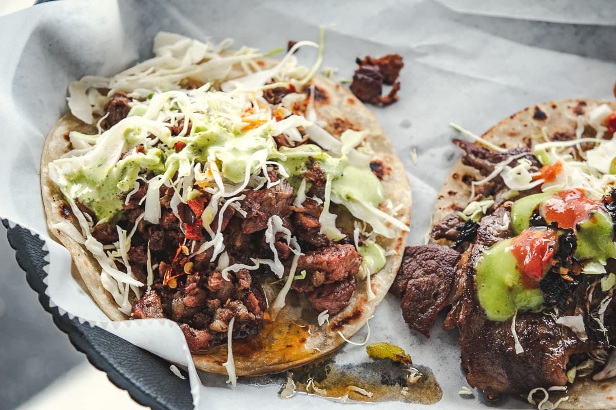 Steak and rib eye tacos at the Quesadillas (Credit: Jackie Tran)