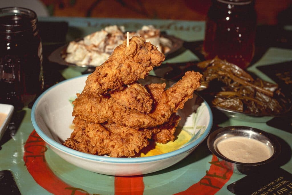 Golden Fried Chicken Pieces & Veggie Combo at Chef Brian's Comfort Kitchen (Photo by Jackie Tran)