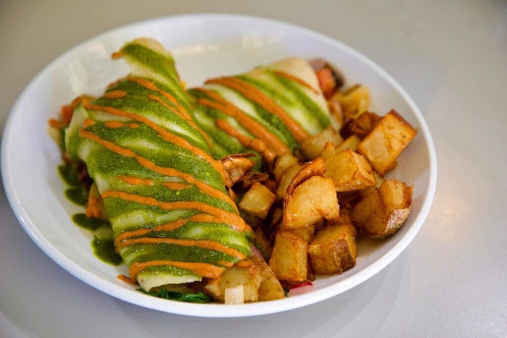 a plate of food on a table