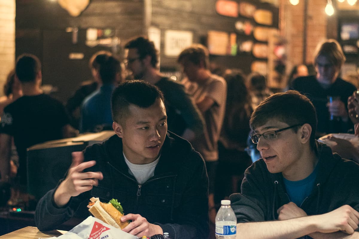 Gaming night with banh mi from Nhu Lan Vietnamese Food Truck at Crooked Tooth Brewing Co. (Credit: Jackie Tran)