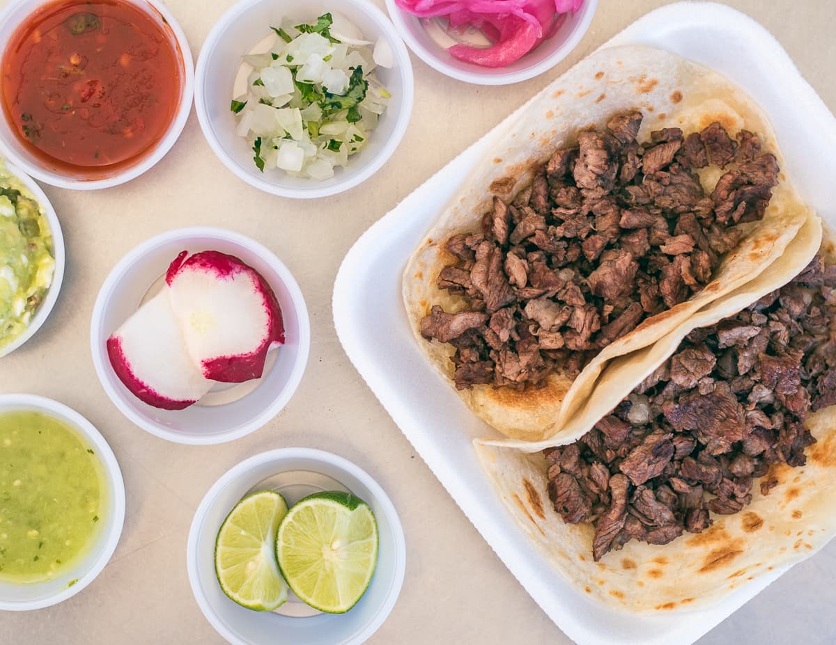 Carne asada tacos at BK Tacos on 12th Avenue (Credit: Jackie Tran)