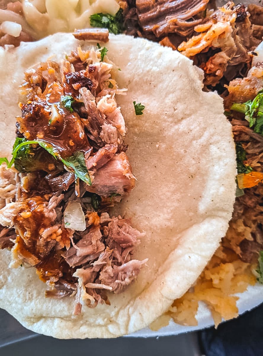 Carnitas taco at Carnitas Estilo Michoacán Los Gordos