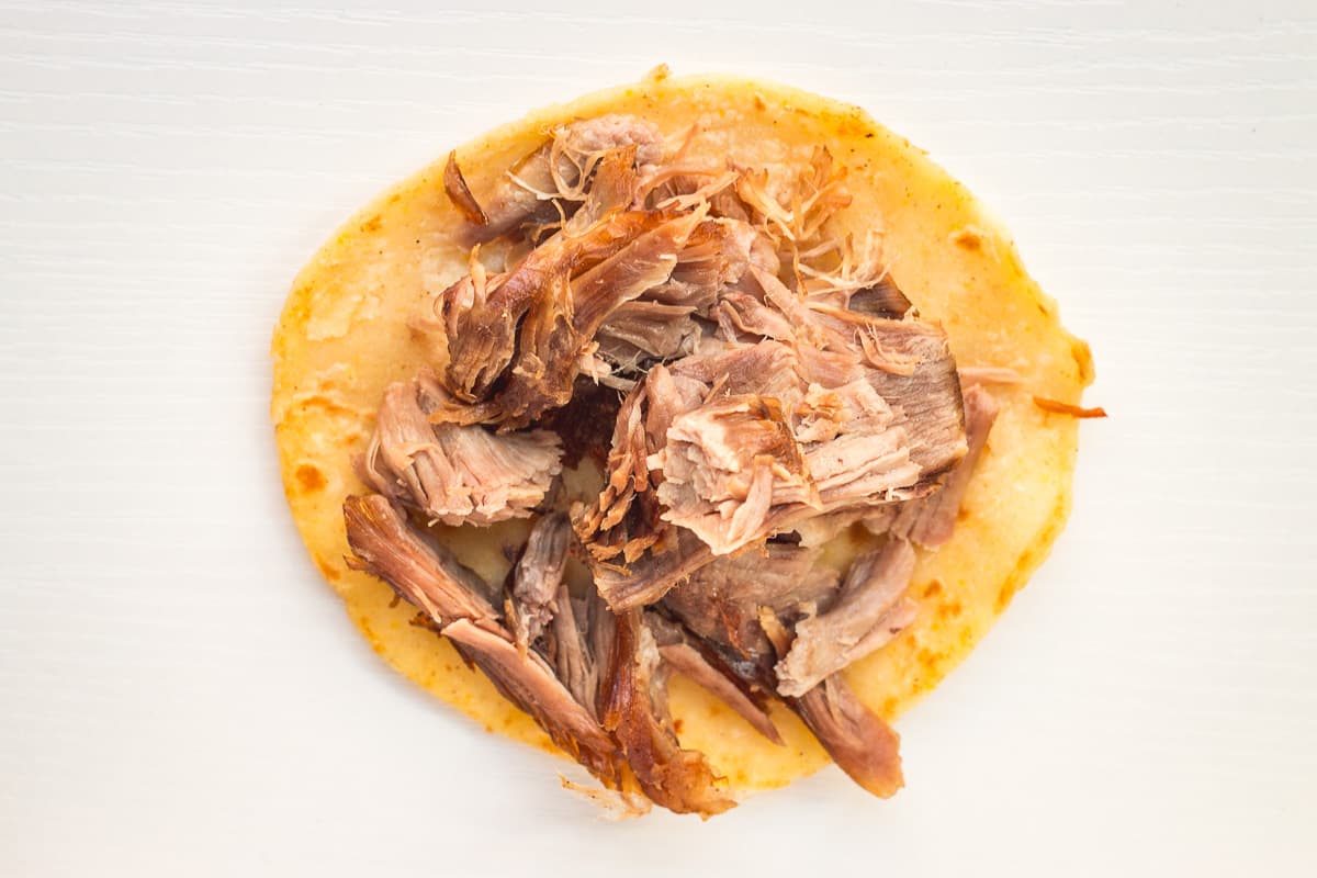 Carnitas taco from Carniceria los Vaqueros (Credit: Jackie Tran)