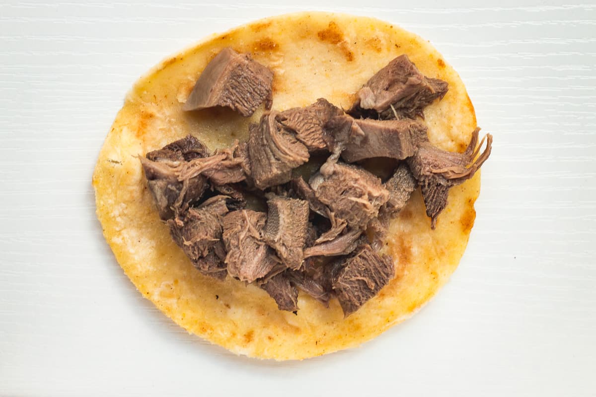 Lengua taco from Carniceria los Vaqueros (Credit: Jackie Tran)