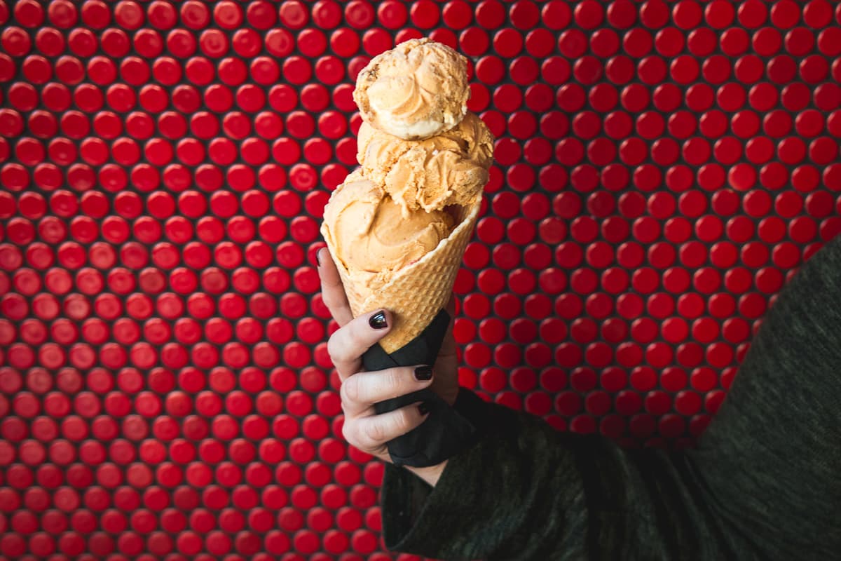 Pumpkin ice cream at HUB Ice Cream Factory