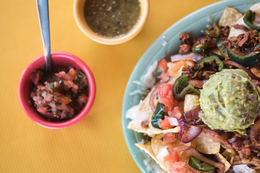 Nachos Gracias with veggie chorizo at La Botana Fresco Grill & Cantina (Credit: Jackie Tran)