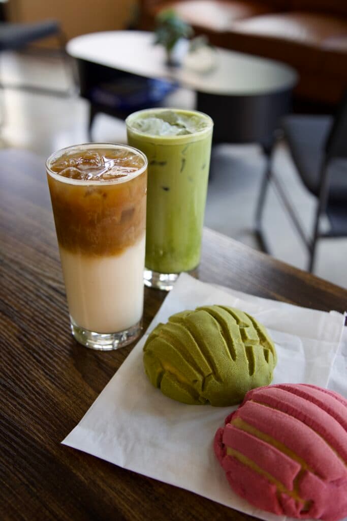 Conchas, coffee, and matcha at Harley's Coffee Co. (Photo by Hannah Hernandez)