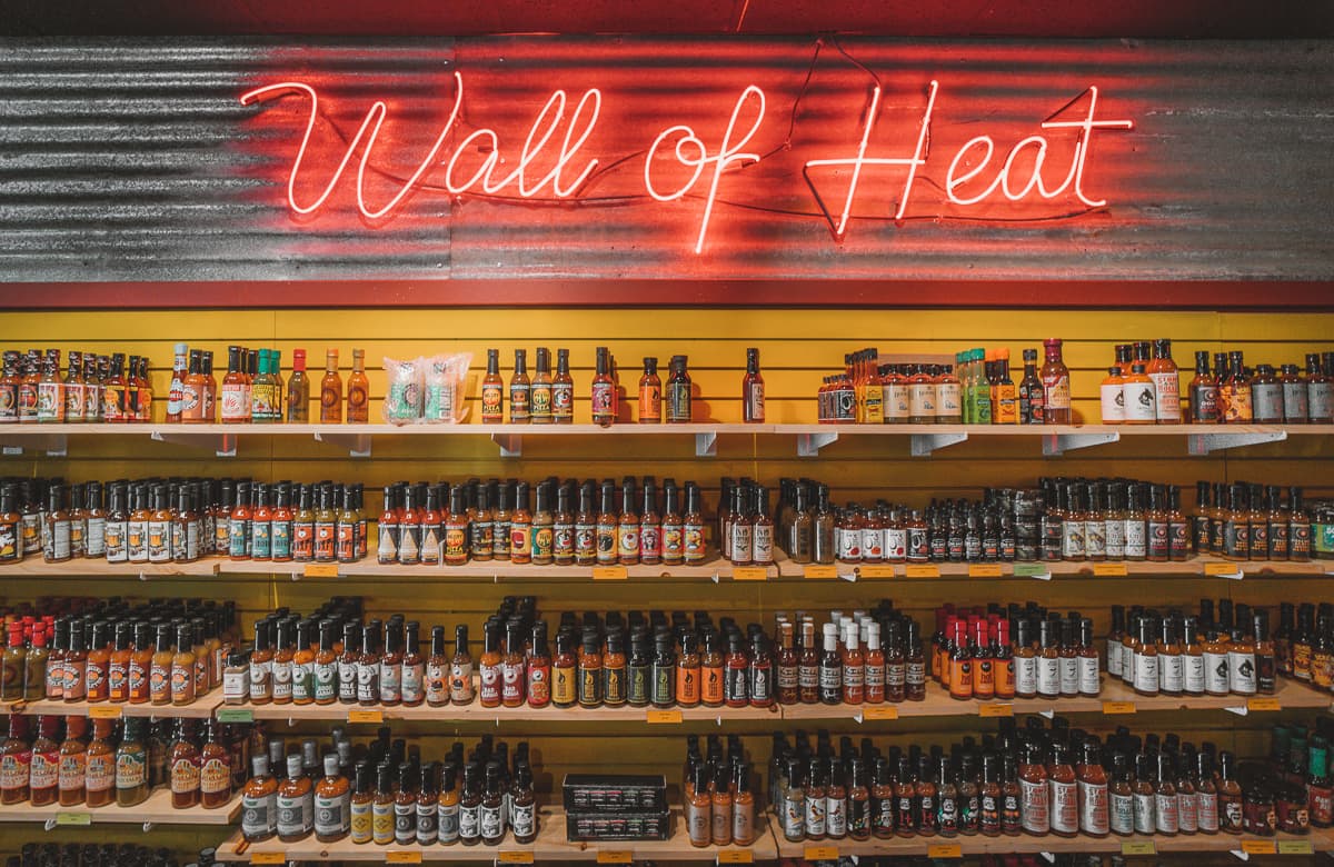 "Wall of Heat" at Tucson Tamale (Photo by Isaac Stockton)