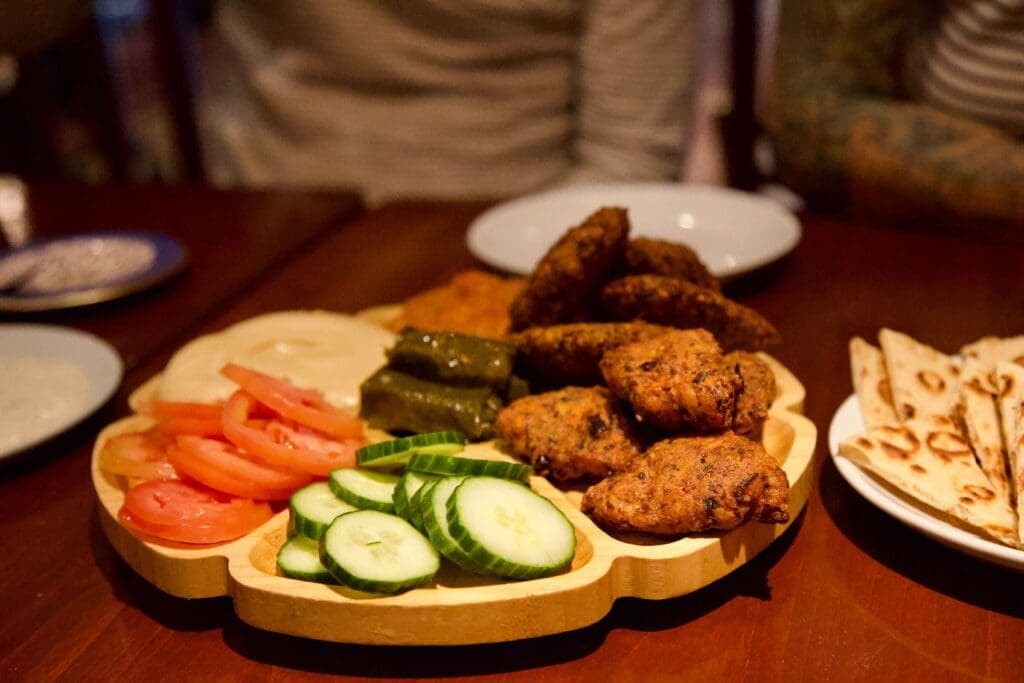 a plate of food on a table