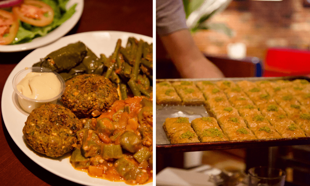 a plate of food on a table