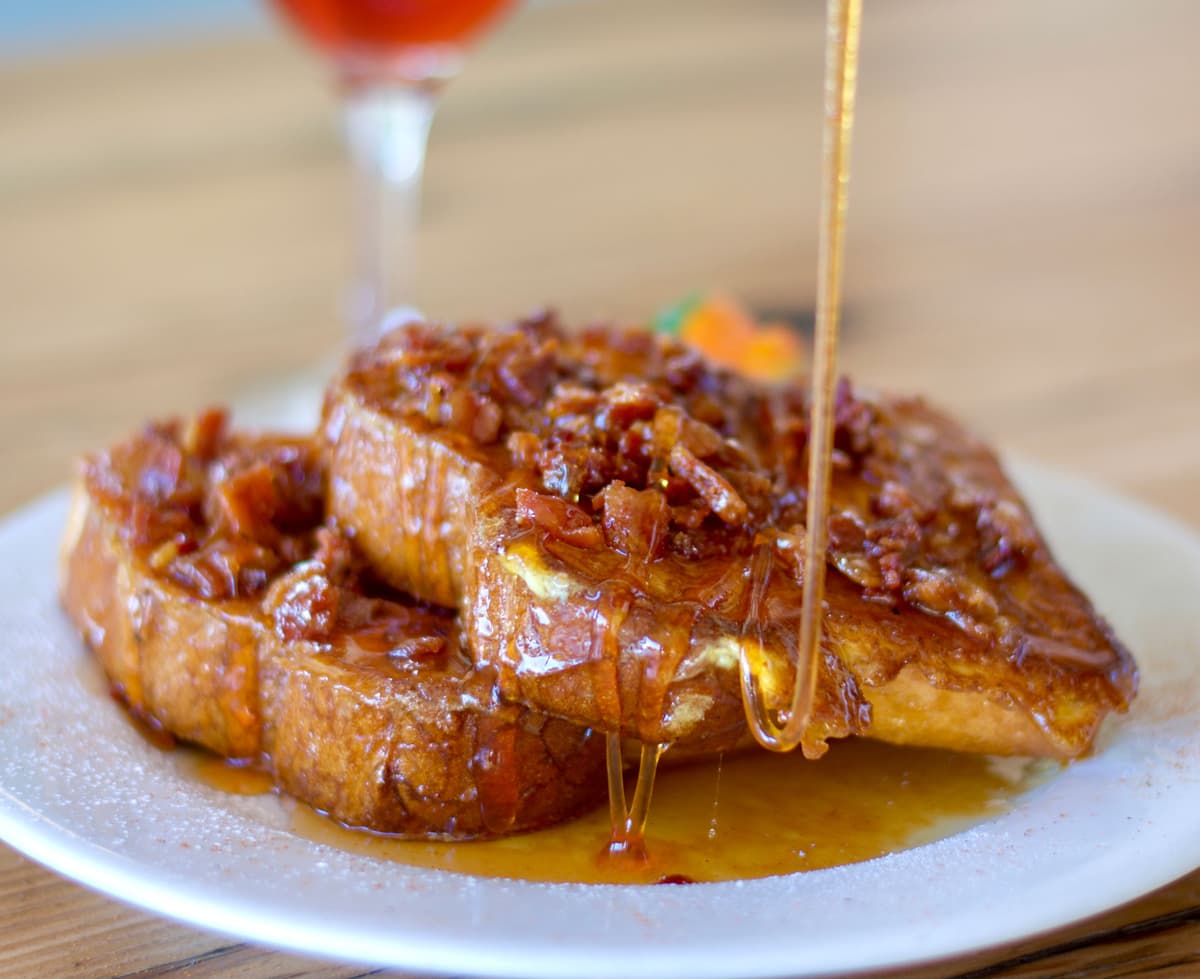 January's Bacon Hot Honey French Toast at Ghini's French Caffe